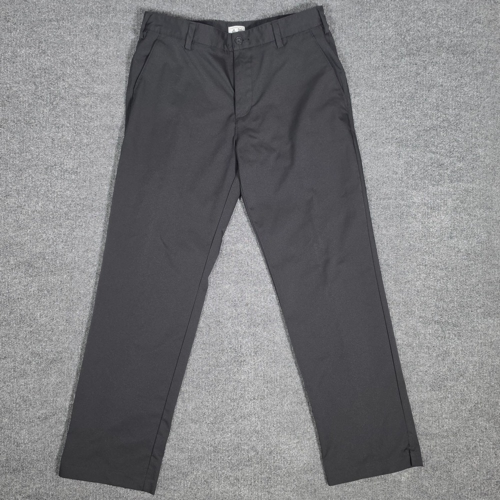 Adidas Golf Pants Mens 32x30 Black Straight Leg‎ Performance Flat Front Trousers